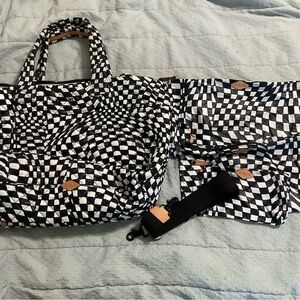 MZ Wallace Black and White Checkered Large Metro